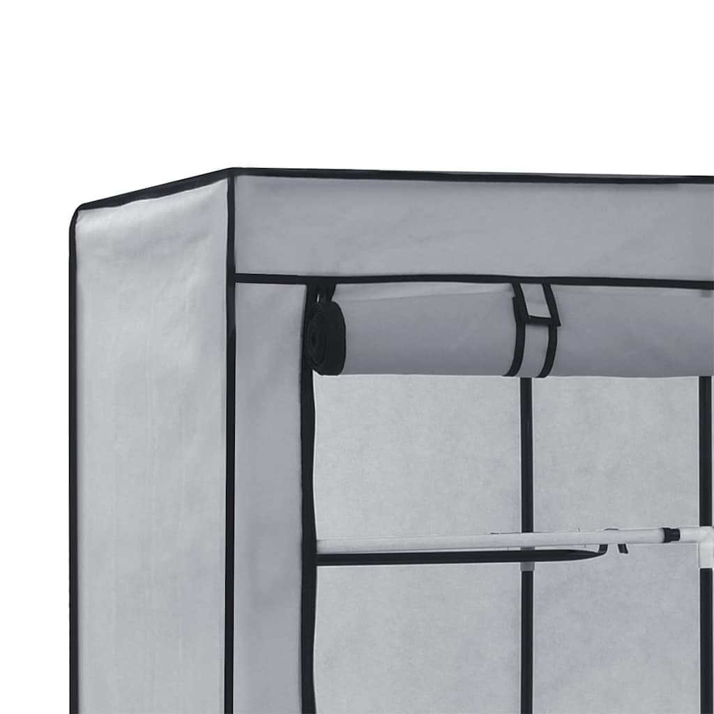 Armadio con Scomparti e Aste Grigio 150x45x175 cm in Tessuto | homemem39