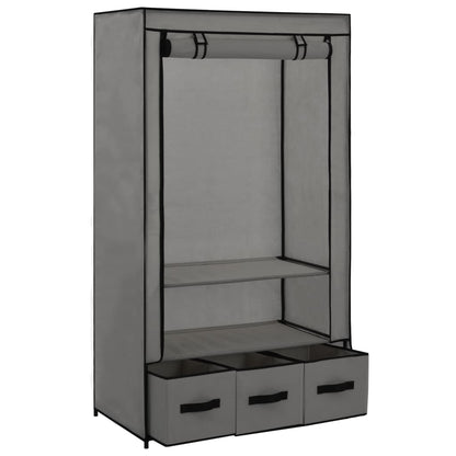 Armadio Grigio 87x49x159 cm in Tessuto - homemem39