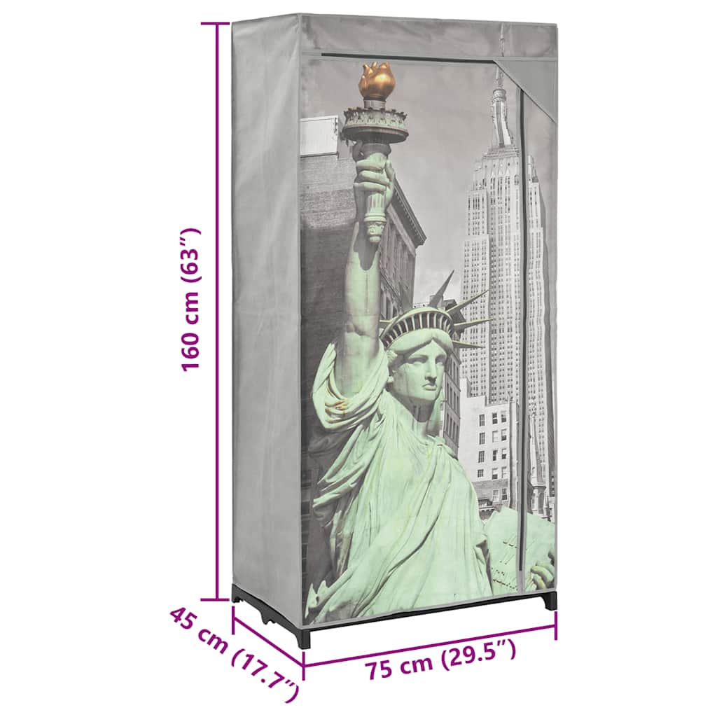 Armadio New York 75x45x160 cm in Tessuto | homemem39
