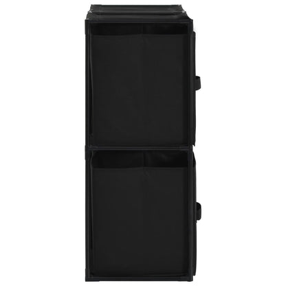 Armadietto con 4 Cesti in Tessuto Nero 63x30x71 cm Acciaio - homemem39
