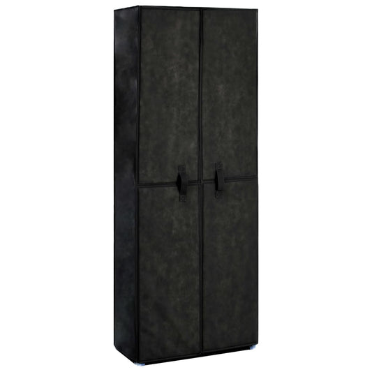 Scarpiera Nera 60x30x166 cm in Tessuto - homemem39