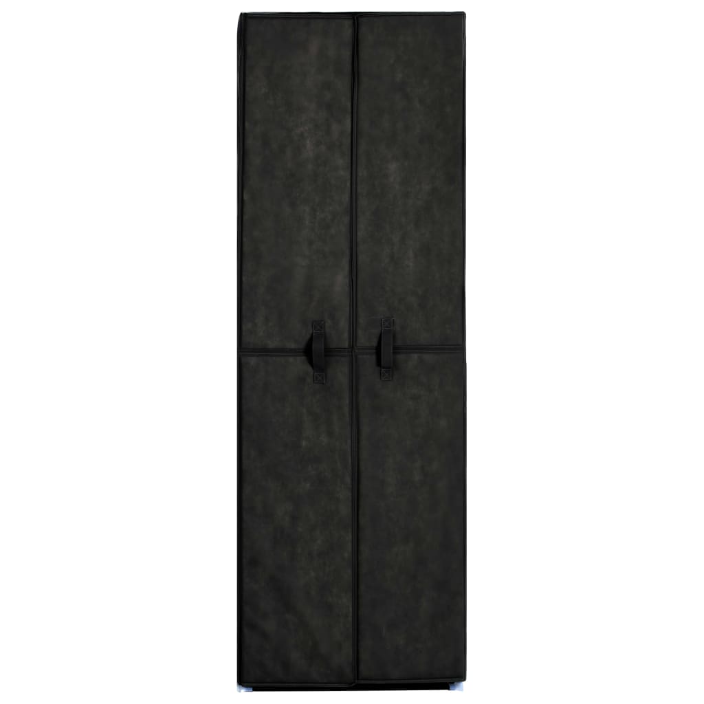 Scarpiera Nera 60x30x166 cm in Tessuto - homemem39