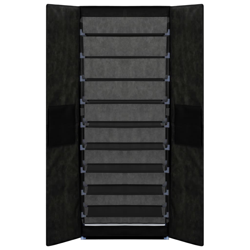 Scarpiera Nera 60x30x166 cm in Tessuto - homemem39