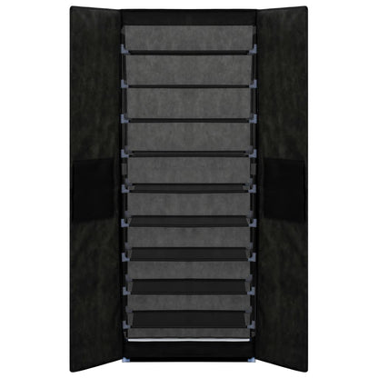 Scarpiera Nera 60x30x166 cm in Tessuto - homemem39