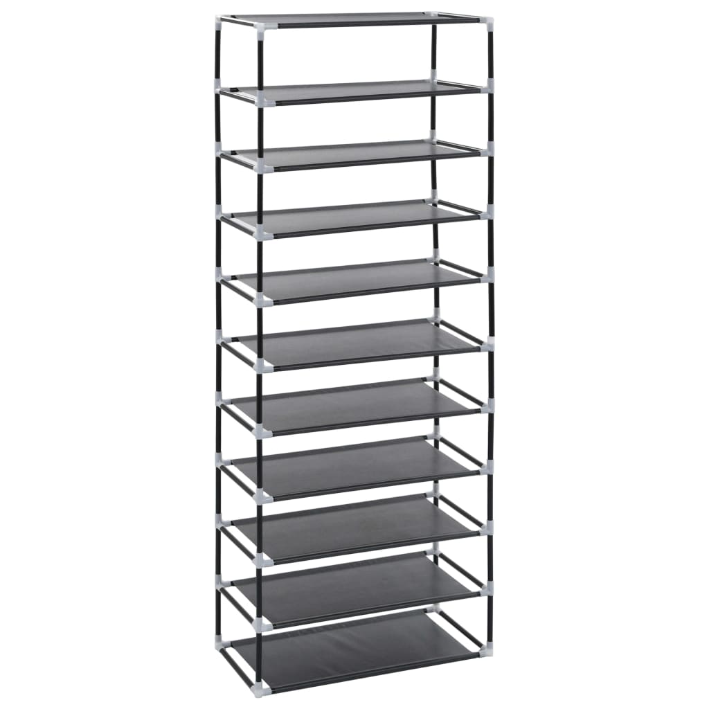 Scarpiera Nera 60x30x166 cm in Tessuto - homemem39