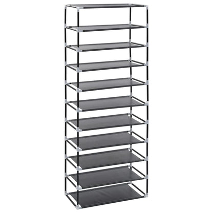 Scarpiera Nera 60x30x166 cm in Tessuto - homemem39
