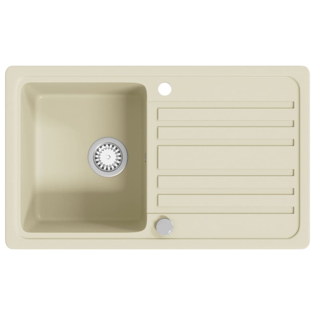 Lavello da Cucina in Granito Vasca Singola Beige - homemem39