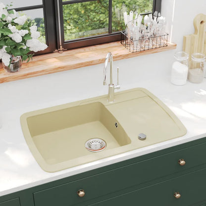 Lavello da Cucina in Granito Vasca Singola Beige | homemem39