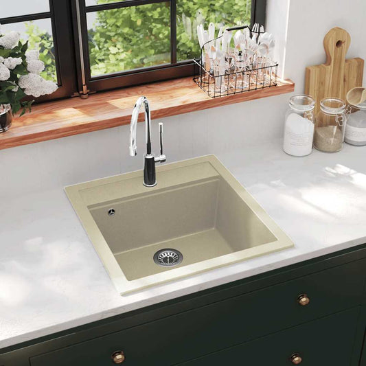 Lavello da Cucina in Granito Vasca Singola Beige - homemem39