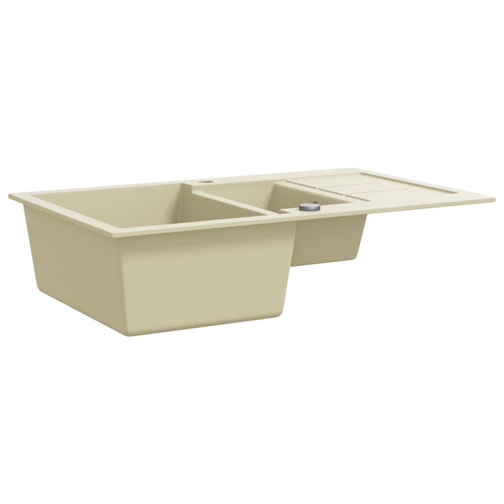 Lavello da Cucina in Granito Vasca Doppia Beige | homemem39