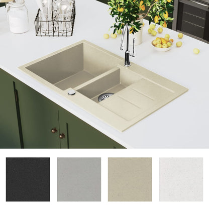 Lavello da Cucina in Granito Vasca Doppia Beige | homemem39