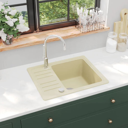 Lavello da Cucina in Granito Vasca Singola Beige | homemem39