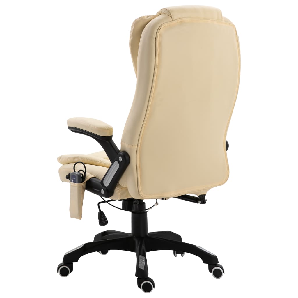 Sedia da Ufficio Massaggiante Crema in Similpelle | homemem39