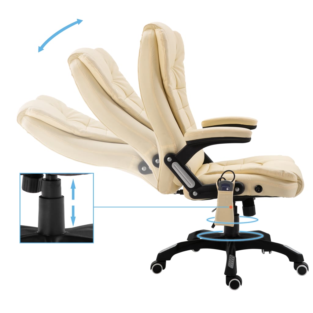 Sedia da Ufficio Massaggiante Crema in Similpelle | homemem39