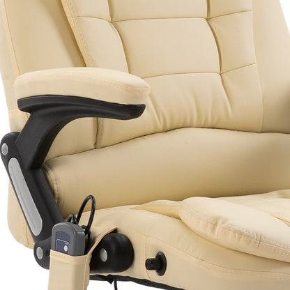 Sedia da Ufficio Massaggiante Crema in Similpelle | homemem39