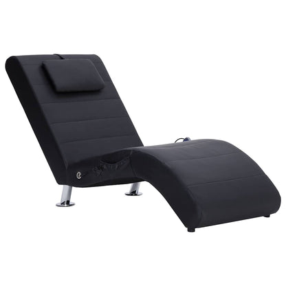 Sdraio Massaggiante con Cuscino Nero in Similpelle - homemem39