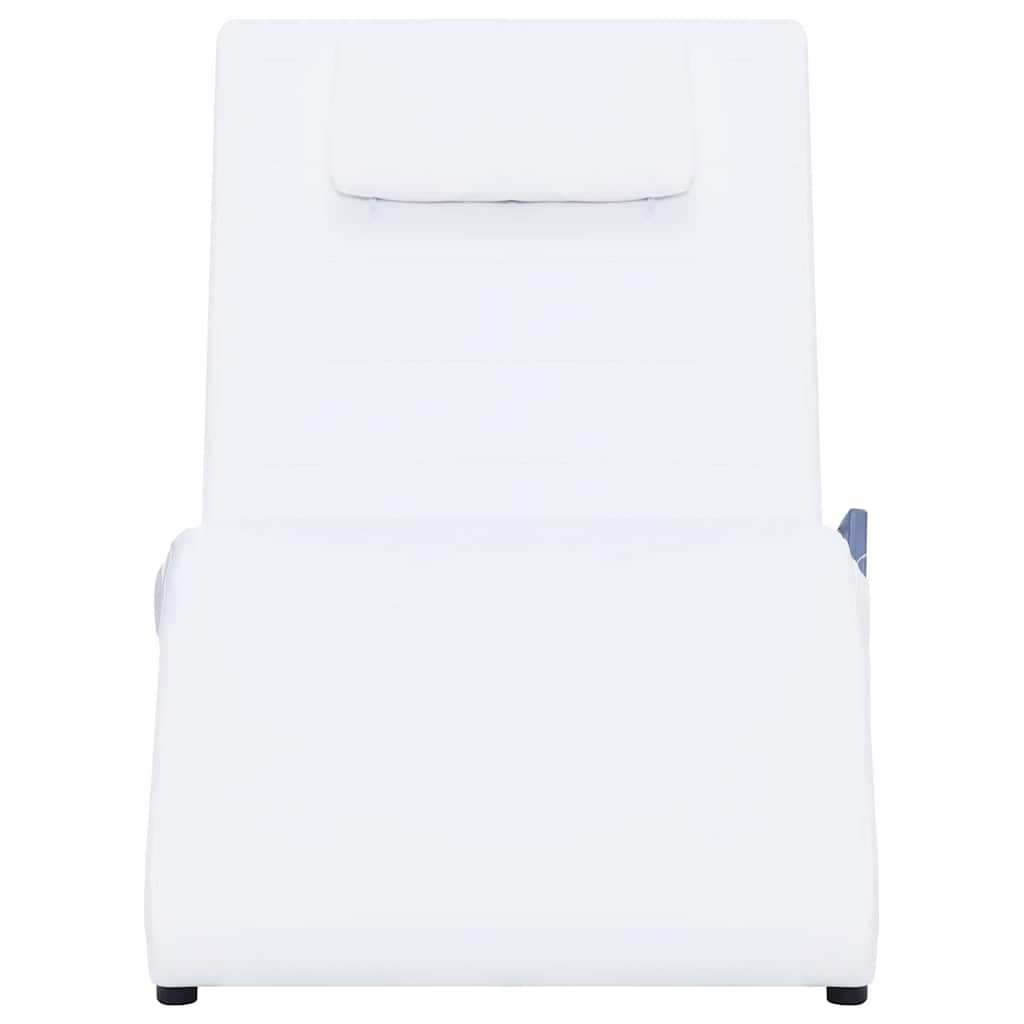 Sdraio Massaggiante con Cuscino Bianco in Similpelle - homemem39
