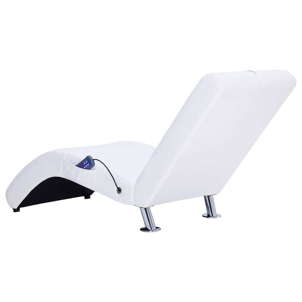 Sdraio Massaggiante con Cuscino Bianco in Similpelle - homemem39