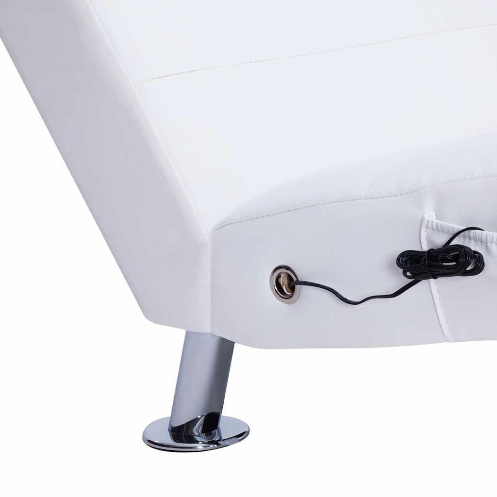 Sdraio Massaggiante con Cuscino Bianco in Similpelle - homemem39
