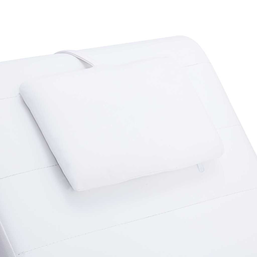 Sdraio Massaggiante con Cuscino Bianco in Similpelle - homemem39
