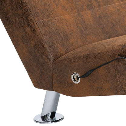 Sdraio Massaggiante con Cuscino Marrone Similpelle Scamosciata - homemem39