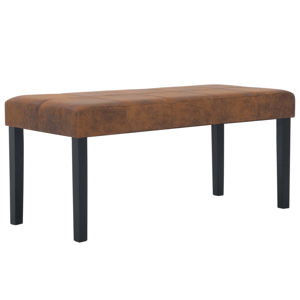 Panca 106 cm Marrone in Pelle Scamosciata Artificiale - homemem39