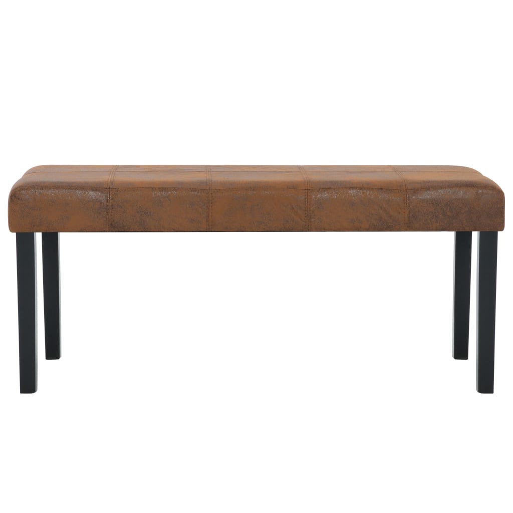 Panca 106 cm Marrone in Pelle Scamosciata Artificiale - homemem39