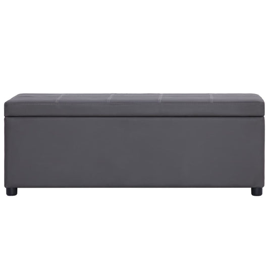 Panca con Vano Portaoggetti 116 cm Grigia in Similpelle | homemem39