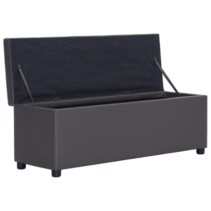 Panca con Vano Portaoggetti 116 cm Grigia in Similpelle | homemem39