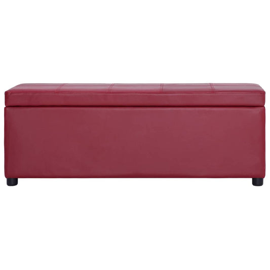 Panca con Vano Portaoggetti 116 cm Rosso Vino in Similpelle | homemem39