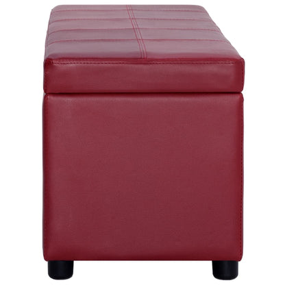 Panca con Vano Portaoggetti 116 cm Rosso Vino in Similpelle | homemem39