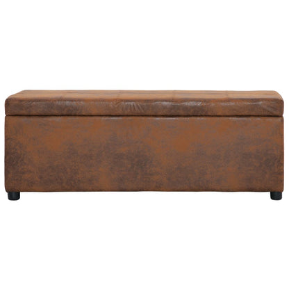 Panca Vano Portaoggetti 116 cm Marrone Similpelle Scamosciata | homemem39