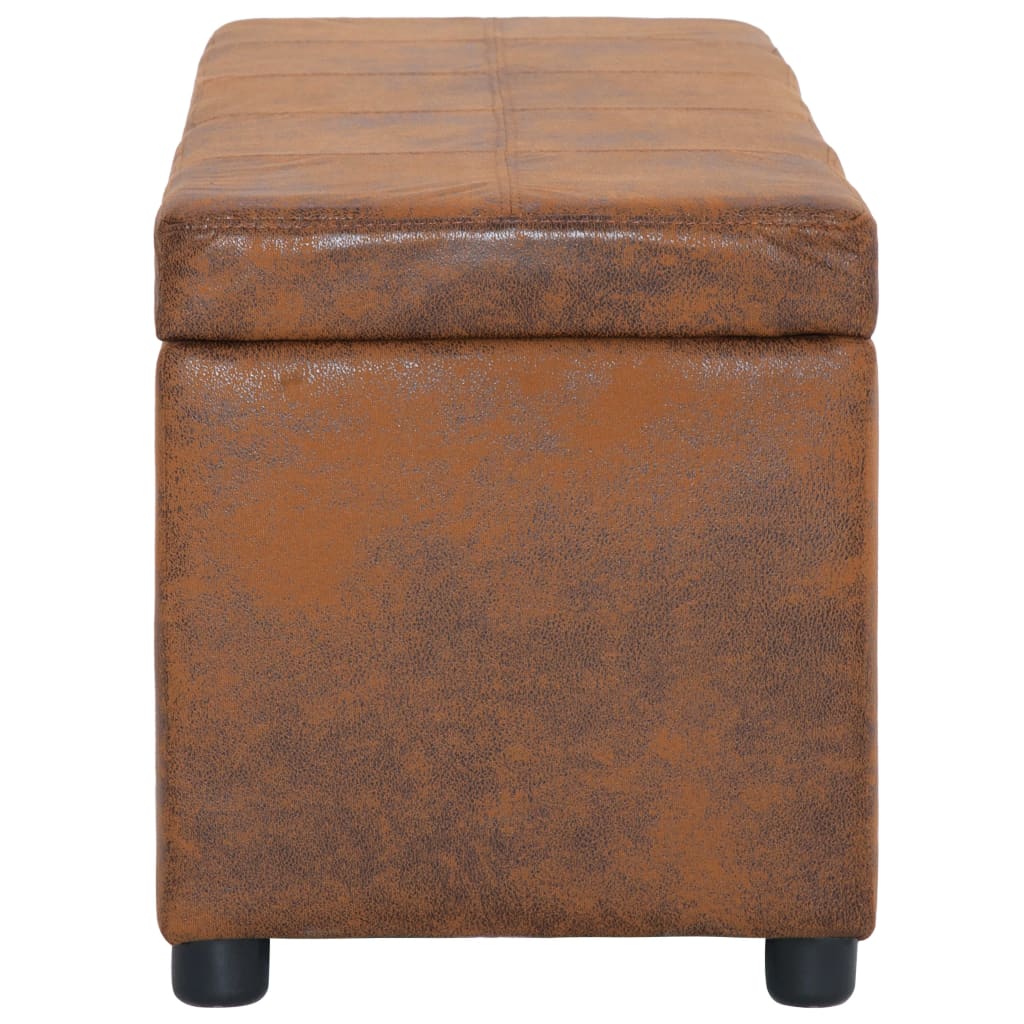 Panca Vano Portaoggetti 116 cm Marrone Similpelle Scamosciata | homemem39