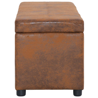 Panca Vano Portaoggetti 116 cm Marrone Similpelle Scamosciata | homemem39