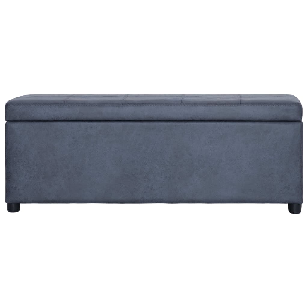 Panca Vano Portaoggetti 116 cm Grigia in Similpelle Scamosciata | homemem39