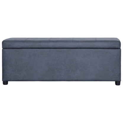 Panca Vano Portaoggetti 116 cm Grigia in Similpelle Scamosciata | homemem39