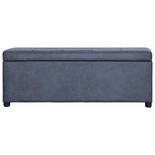Panca Vano Portaoggetti 116 cm Grigia in Similpelle Scamosciata | homemem39