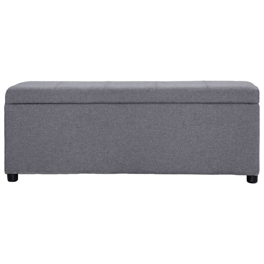 Panca con Vano Portaoggetti 116 cm Grigio Chiaro in Poliestere - homemem39