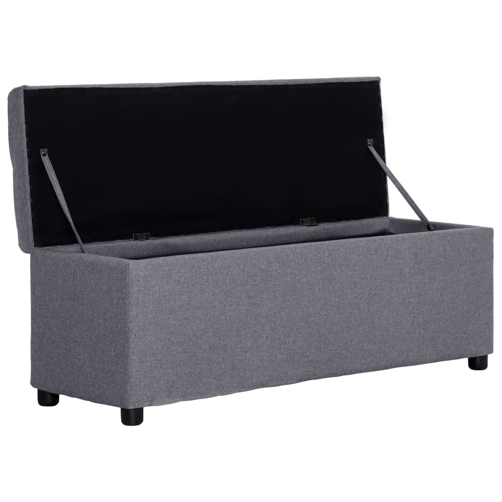 Panca con Vano Portaoggetti 116 cm Grigio Chiaro in Poliestere | homemem39