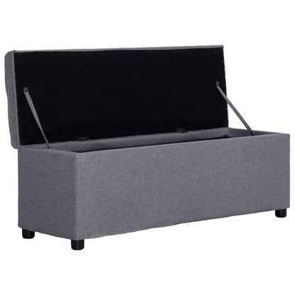 Panca con Vano Portaoggetti 116 cm Grigio Chiaro in Poliestere | homemem39