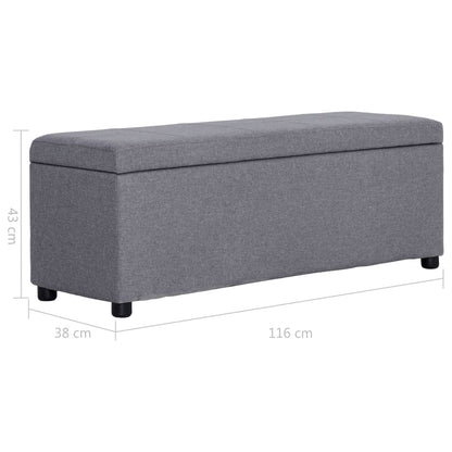 Panca con Vano Portaoggetti 116 cm Grigio Chiaro in Poliestere | homemem39