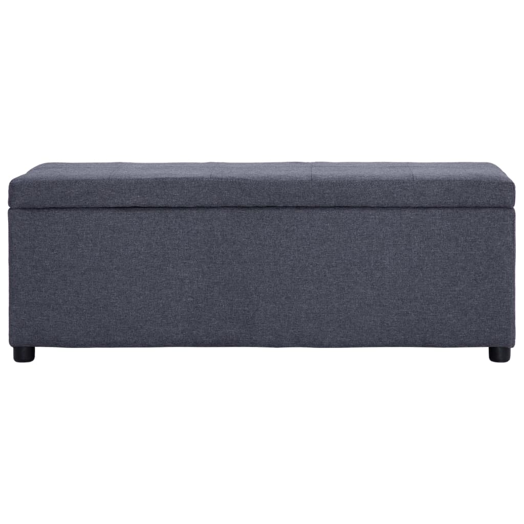 Panca con Vano Portaoggetti 116 cm Grigio Scuro in Poliestere | homemem39