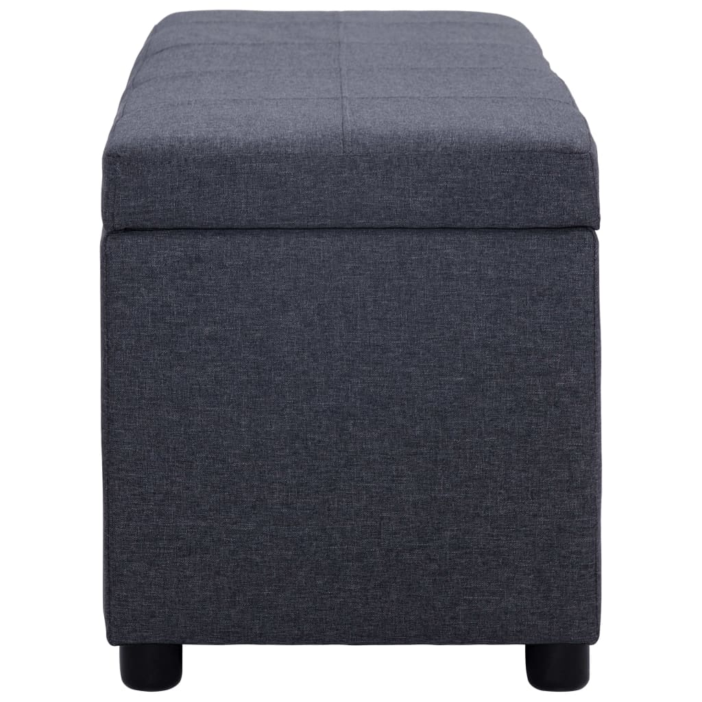 Panca con Vano Portaoggetti 116 cm Grigio Scuro in Poliestere | homemem39