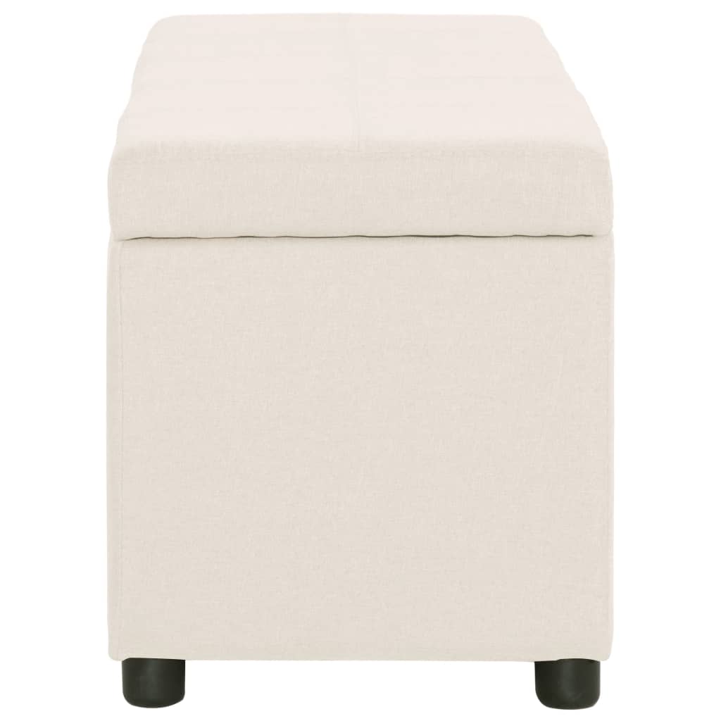 Panca con Vano Portaoggetti 116 cm Crema in Poliestere | homemem39