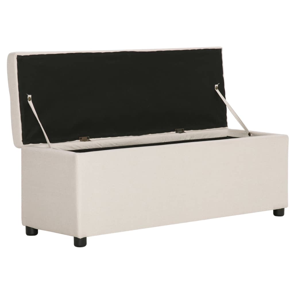 Panca con Vano Portaoggetti 116 cm Crema in Poliestere | homemem39