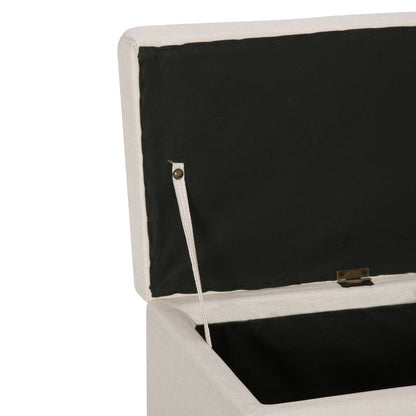 Panca con Vano Portaoggetti 116 cm Crema in Poliestere | homemem39