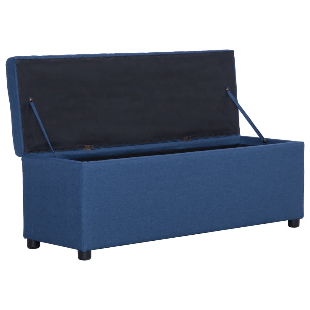 Panca con Vano Portaoggetti 116 cm Blu in Poliestere | homemem39