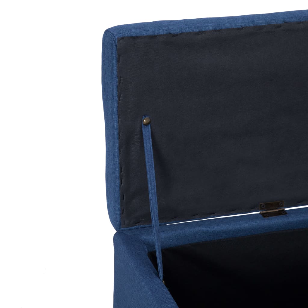 Panca con Vano Portaoggetti 116 cm Blu in Poliestere | homemem39