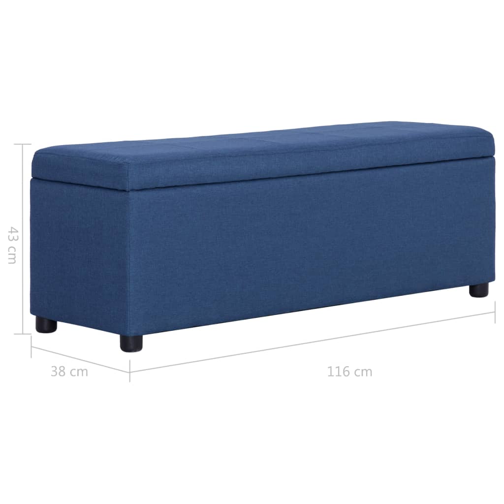 Panca con Vano Portaoggetti 116 cm Blu in Poliestere | homemem39