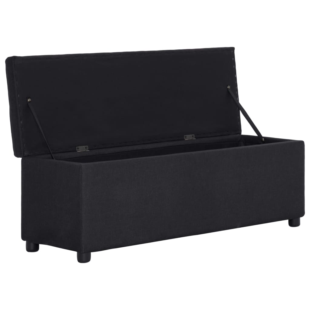 Panca con Vano Portaoggetti 116 cm Nera in Poliestere | homemem39